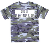 God Is My Ride & Die - Unisex Oversized Camo T-Shirt